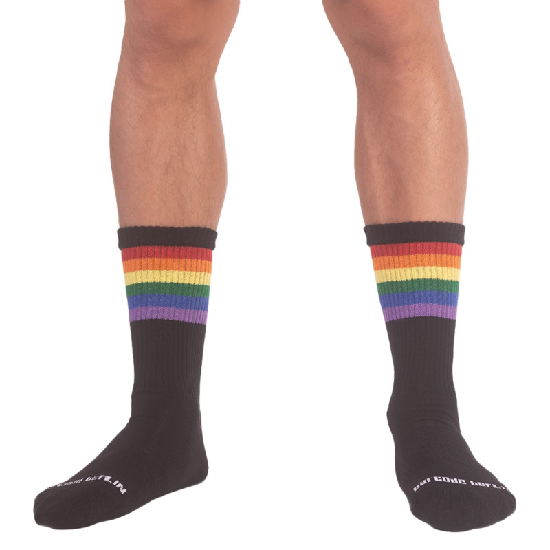 Barcode Berlin Chaussettes noires PRIDE GYM Rainbow